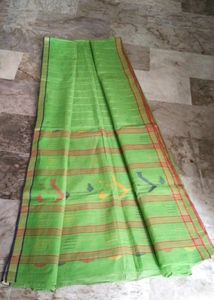 BRAND NEW Thread work golden checks cotton saree