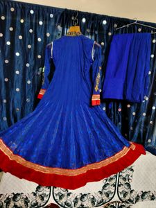 Elegant Blue Anarkali Suit