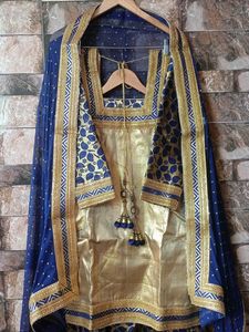 Rich Gold &amp; Navy Blue Wedding Suit