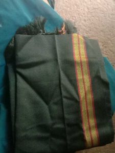 Elegant black dupatta with Red & Gold Border