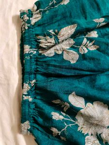 Stylish Teal Floral Sleeveless co-ord set