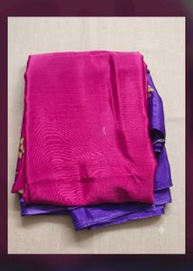 Vibrant Purple Silk Saree with Paisley Border