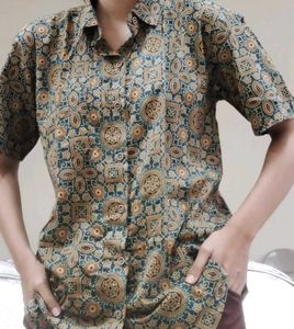 Printed Cotton Ajrakh shirt