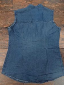 Price Dropped : Sleeveless Denim Tunic Top
