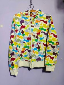 Colorful Camo Zip-Up Hoodie