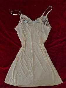 Lace Trim Silk Nightdress