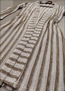 Off White And Golden Shrug Or Sweater Dress
