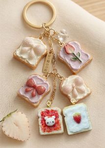Cute Toast Keychain Charms