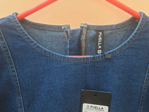 Puella Denim Puff Sleeve Dress