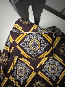 Elegant Brown&amp;Gold Medallion Double Bed Sheet Set