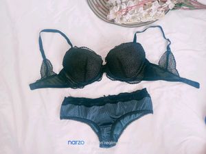Lace Trimmed Bra and Panty Set