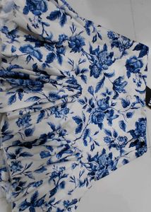 Blue Floral Print Blouse