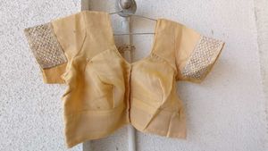 creame embellished saree with matching blouse