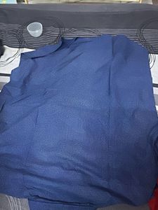 Men's Blue Textured Short Sleeve Shirt