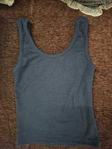 Black Ribbed Tank Top