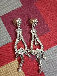 Silver Jarkan Party Wear Earrings