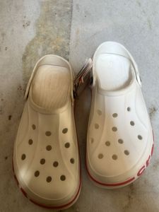Cream Crocs Clogs