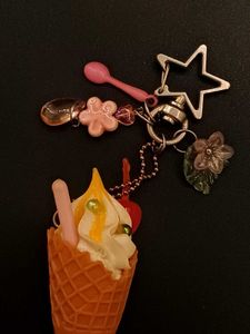 Cute Aesthetic Ice Cream Keychain🍀🍦✨️