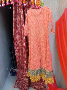 Beautiful Orange Printed Kurta