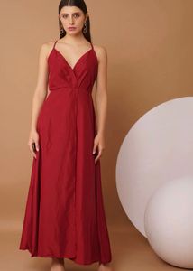 Wine Red Elegant Maxi Dress