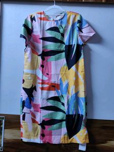 Colorful Abstract Print A-Line Dress