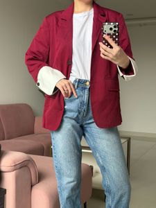 Savana - M Size Oversize Maroon Blazer