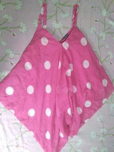 Pink Polka Dot Spaghetti Strap top