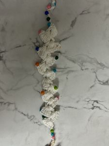 Boho White Crochet Choker with Beads