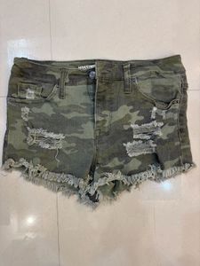 MOSSIMO Camo Ripped Denim Shorts