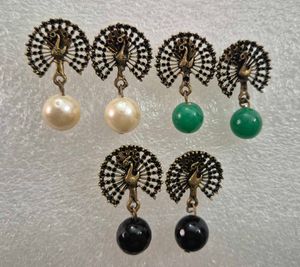 Antique Earrings with Beads Drops - Unused