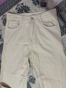 off white wide leg jeans