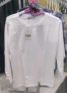 Zara White Long Sleeve Tee