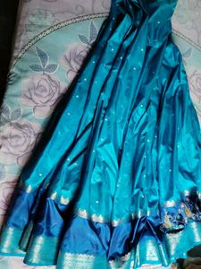 Vibrant Blue Embroidered Saree