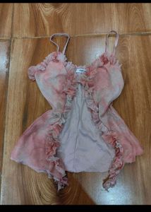 Ruffled Pink Camisole Top