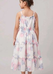Auli Brand Floral Frock With Heavy Denim Jacket