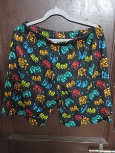 Funky Controller Print Pajama Shorts