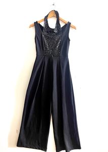 Black Sequins Details Jumpsuit (Women)