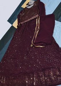 Elegant Purple ethnic gown
