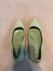 Light Green Quilted Stilettos