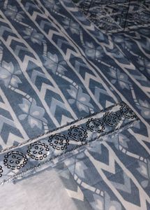 Stylish Blue Printed Kurta with Sequins