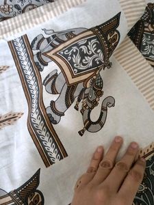 double bed pure cotton beautiful jaipuri bedsheet