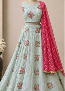 Light Blue Lehenga Choli ( Bargaining available )