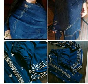 handloom Navy Blue Sharara Set