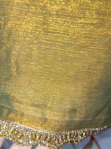 Golden saree blause Set hand stone work