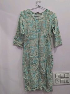 Blue Floral Print Kurta