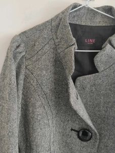 Grey Fitted Blazer in Peplum shape