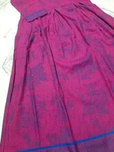 Purple Floral A-line Cut Kurti Attire
