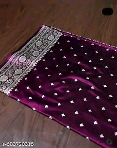 Exquisite Purple Banarasi Silk Saree with pollika