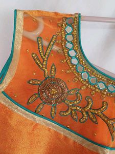 Orange Embroidered Blouse