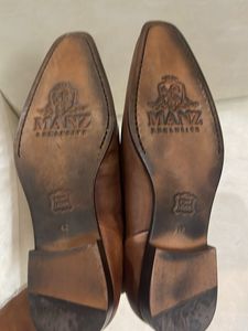 MANZ Executive Brown Leather Dress Shoes